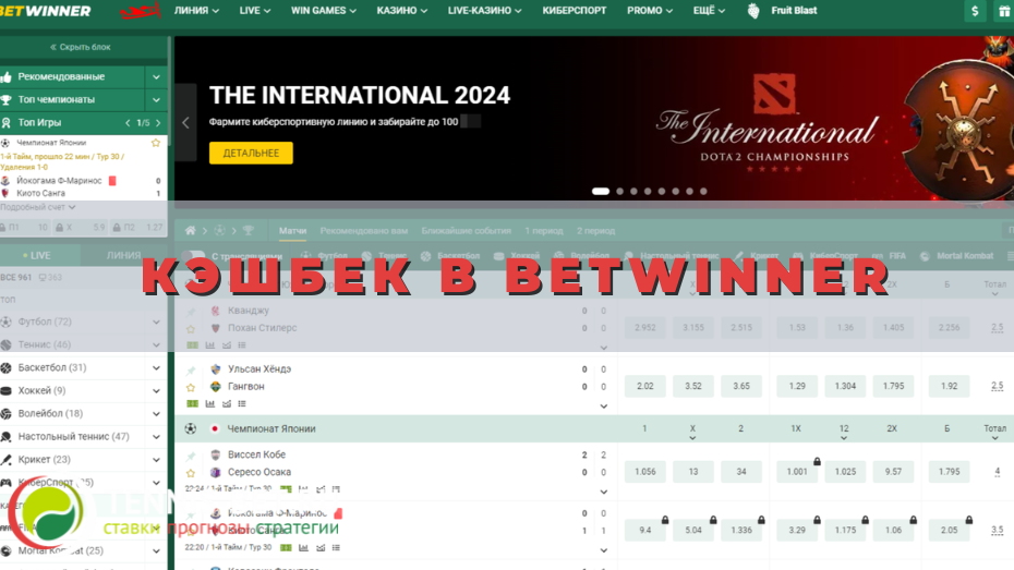 Кэшбек в Betwinner